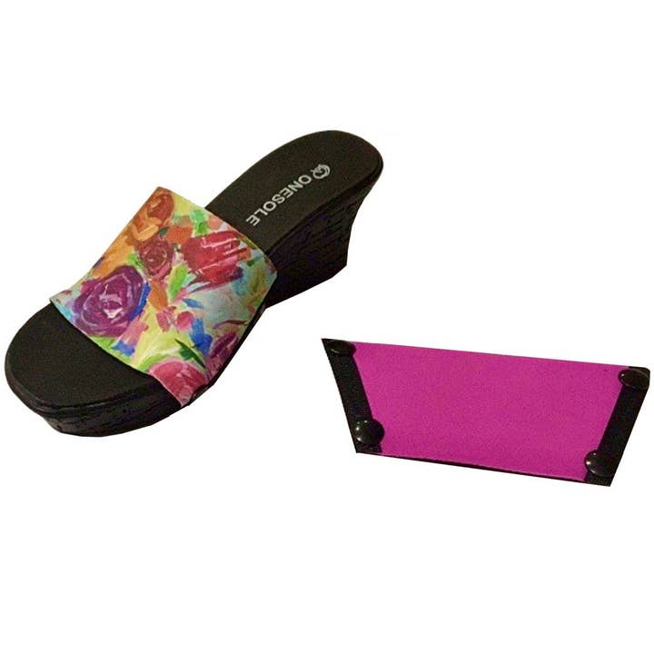 * Conjunto floral casual de cuña de corcho negro Eve para venta al por mayor de Onesole