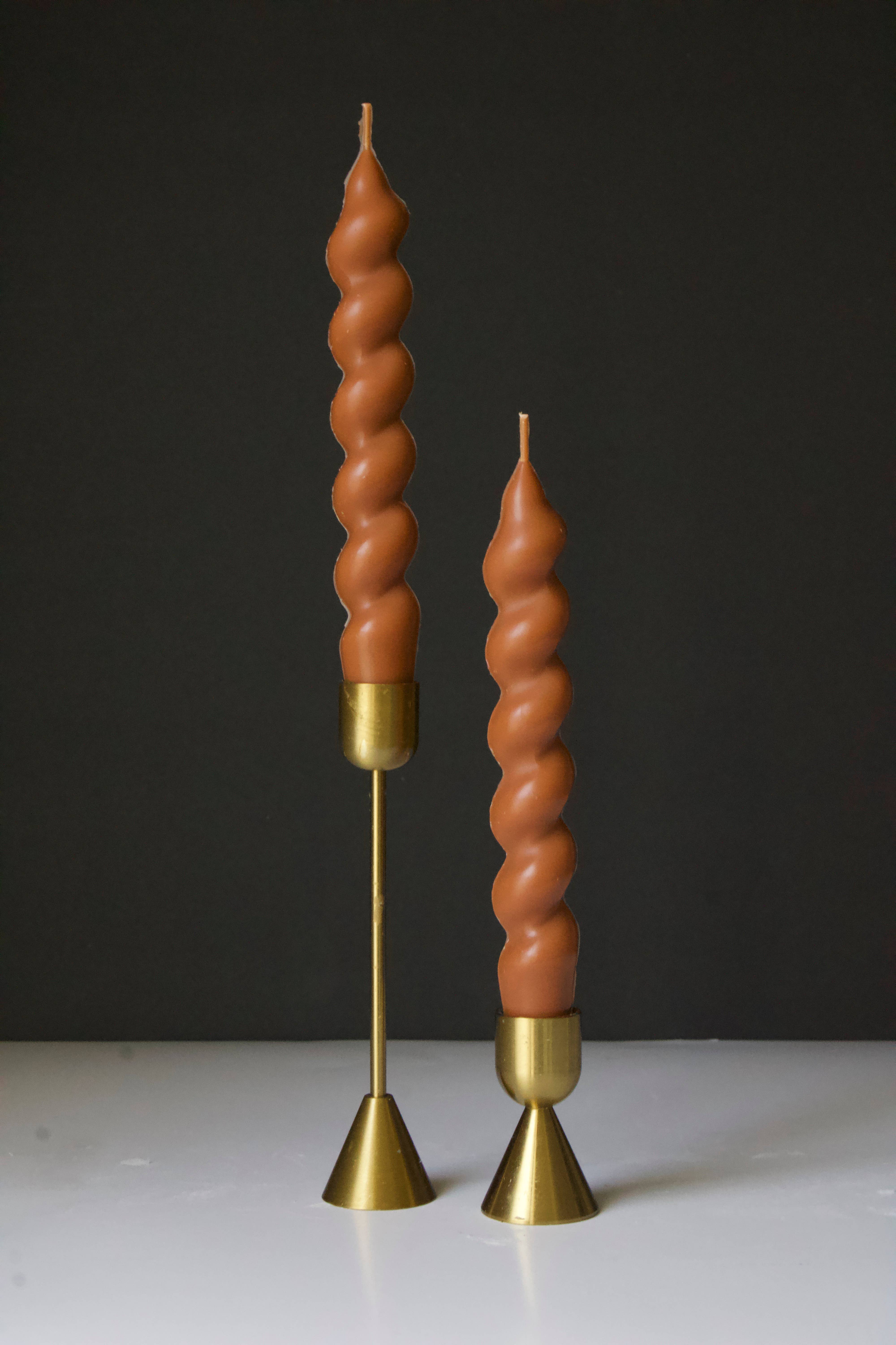 MarneyAsh – Vela/castiçal cónico por atacado – Conjunto de Velas Swirl Taper, 2pc Castiçais Torcido, Decoração de Casa6