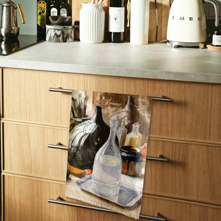 Still Life Bottle Art Kitchen Towel for wholesale by Dumpy Sue