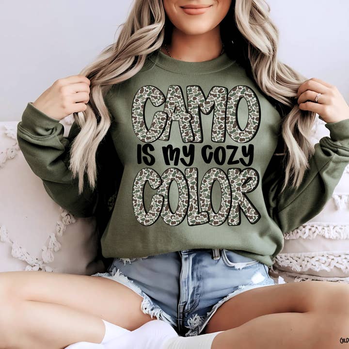 Camo Is My Cozy Color - Sweatshirt for wholesale by Cash & Drix Wholesale