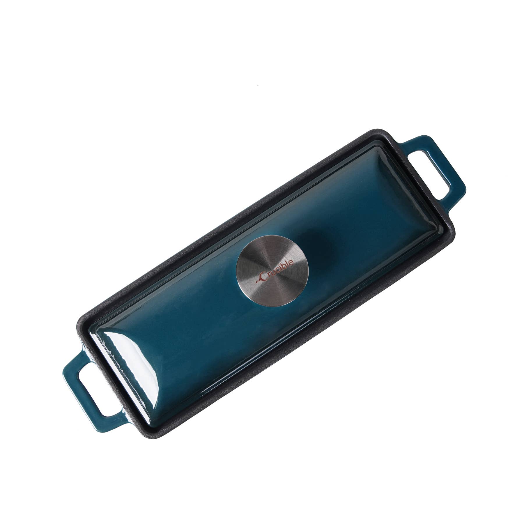 Crucible Cookware - Wholesale Bread Pan - Enameled Cast Iron Bread Pan with Lid - Dark Teal Blue 3