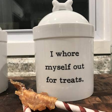 Buffalovely - Wholesale Pet Treat Jar - Dog - I Whore Myself Out for Treats Dog Treat Jar