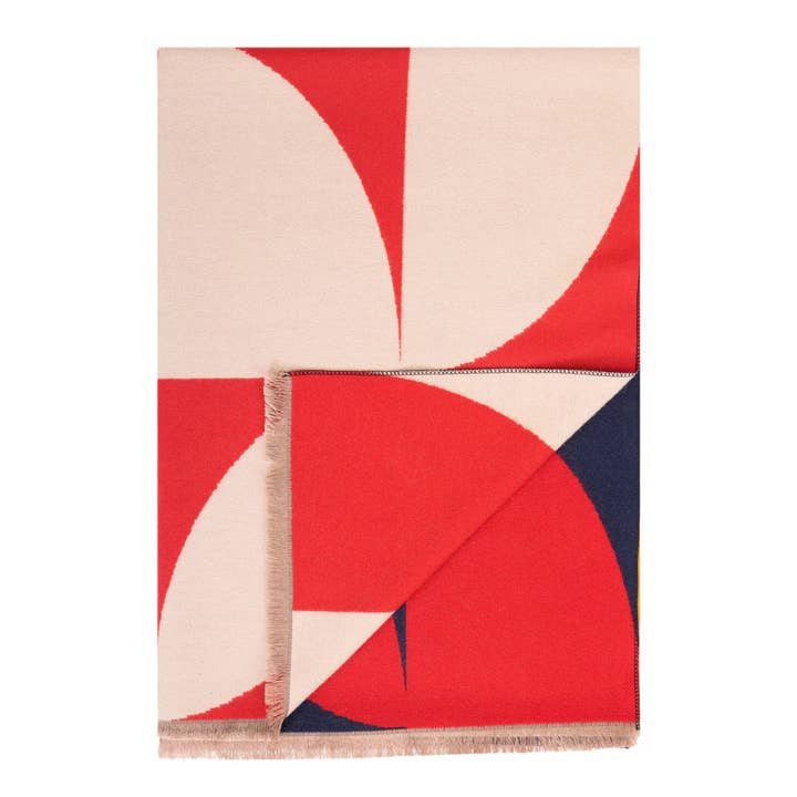 Welsh Woollens Leaf Super Soft Stole Navy/Red for wholesale by MANAV