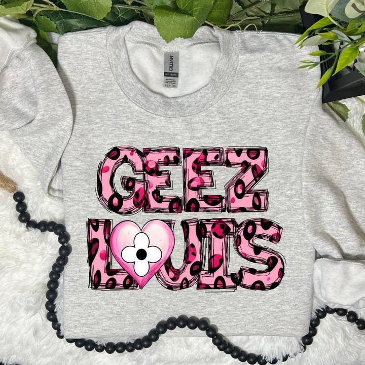 Pink Geez Graphic Sweatshirt for wholesale by Duck Creations Wholesale