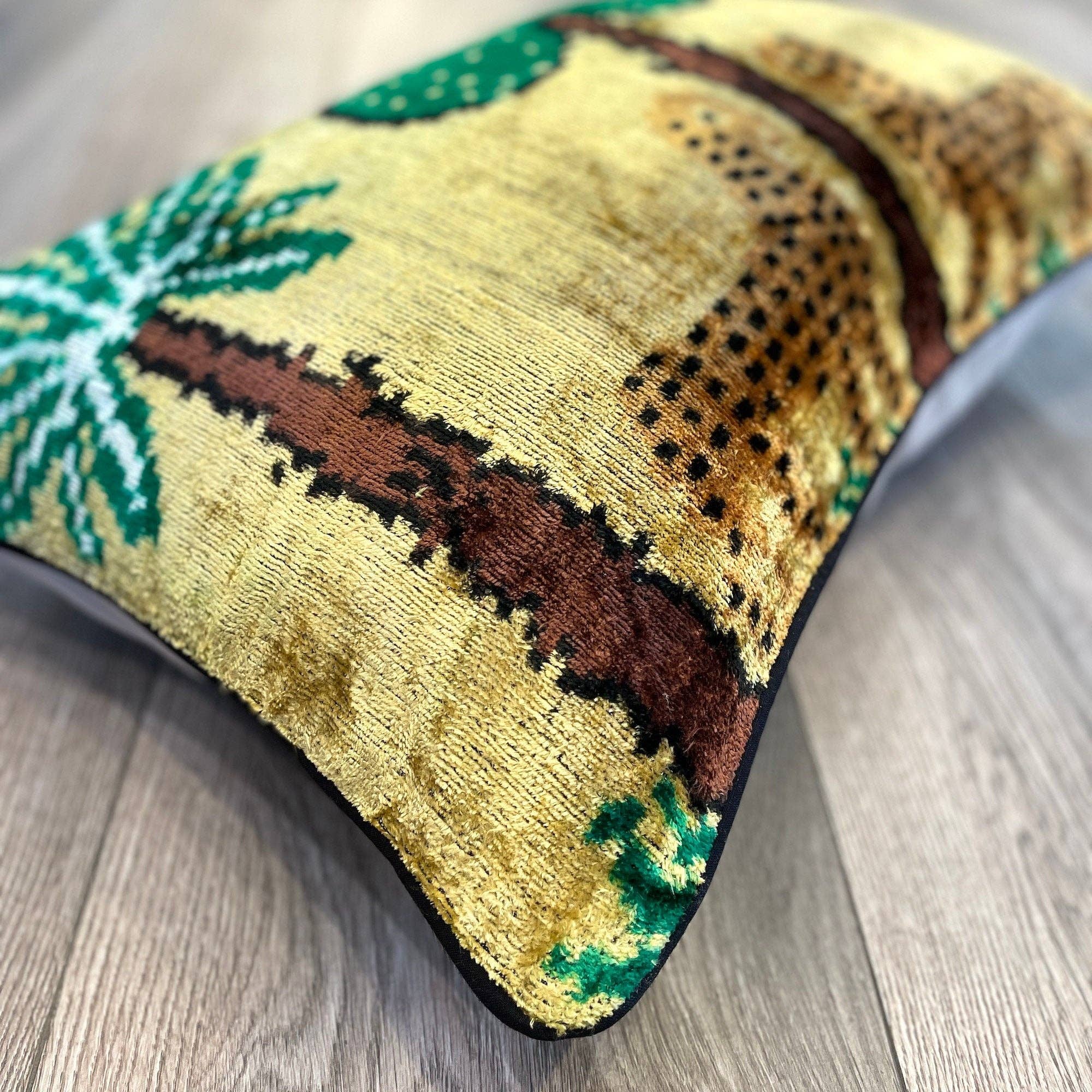 Mila∞Miro by Emelie - Wholesale Throw Pillow Cover - Velvet Ikat Cushion Cheetah | Velvet Ikat Pillow Cheetah2