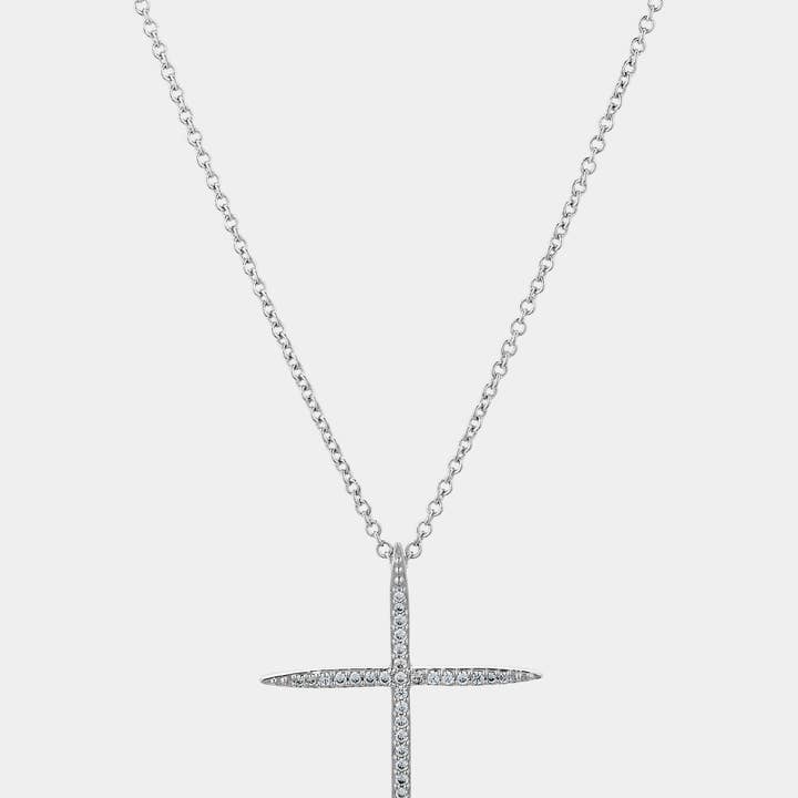NADRI - Wholesale Pendant/Charm Necklace - IN THE AIR PAVE CZ CROSS PENDANT NECKLACE