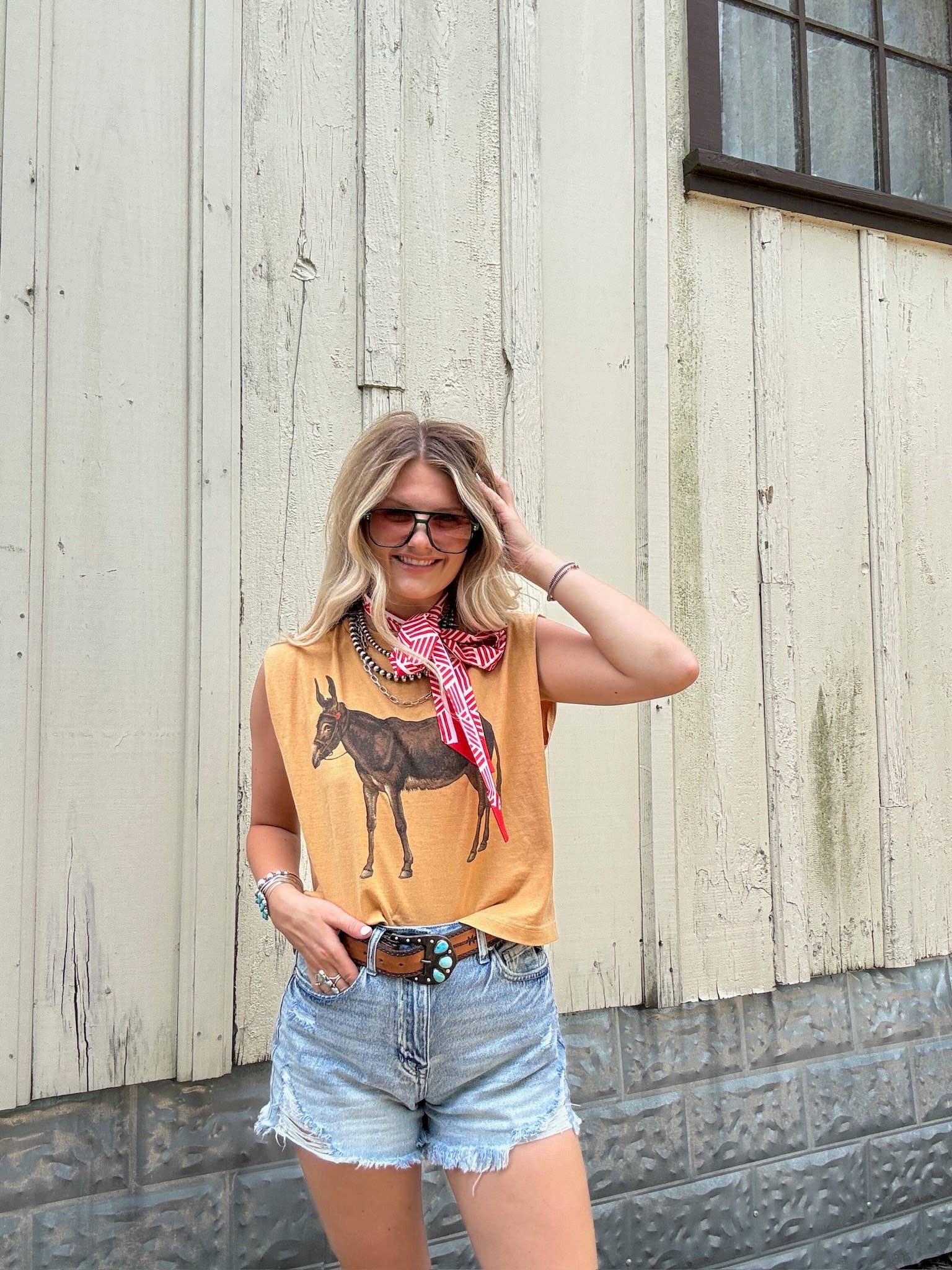 Hank & Scoot – Großhandel Tanktop – Damen – Vintage Donkey Boxy Tanktop1