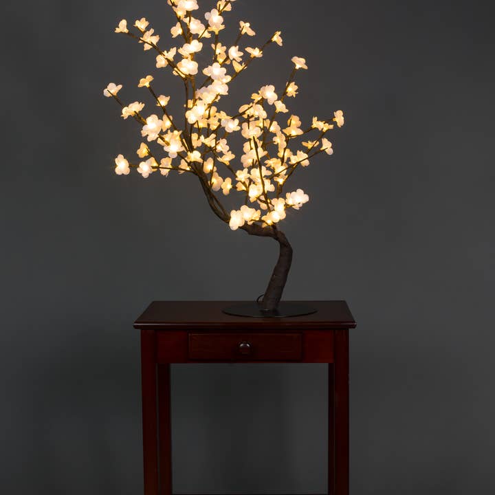 Hi-Line Gift Ltd. - Wholesale Artificial Flowers - White Bonsai Tree - 128 Leds3