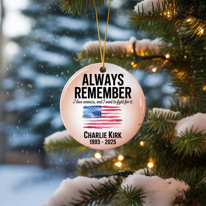 Embrova - Wholesale Ornament - Memorial Charlie Kirk Holiday Ornament, American Ornament2