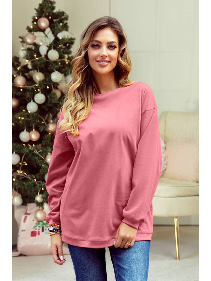 1 the Woman - Vente Sweat-shirt – femme - Sweat-shirt surdimensionné en velours côtelé S-3XL/ 16 couleurs7