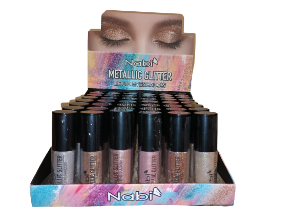 Nabi Cosmetic - Wholesale Eyeshadow - MGLE-48  METALLIC GLITTER LIQUID EYESHADOW 48 PCS/SET0