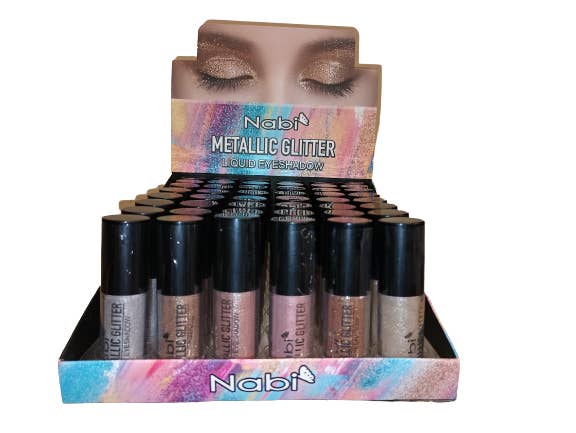 Nabi Cosmetic - Wholesale Eyeshadow - MGLE-48 METALLIC GLITTER LIQUID EYESHADOW 48 PCS/SET
