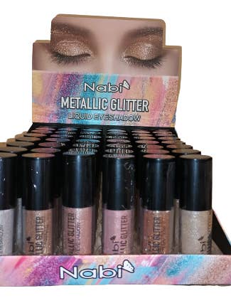 MGLE-48 SOMBRA DE OJOS LÍQUIDA CON PURPURINA METÁLICA 48 UDS/SET para venta al por mayor de Nabi Cosmetic