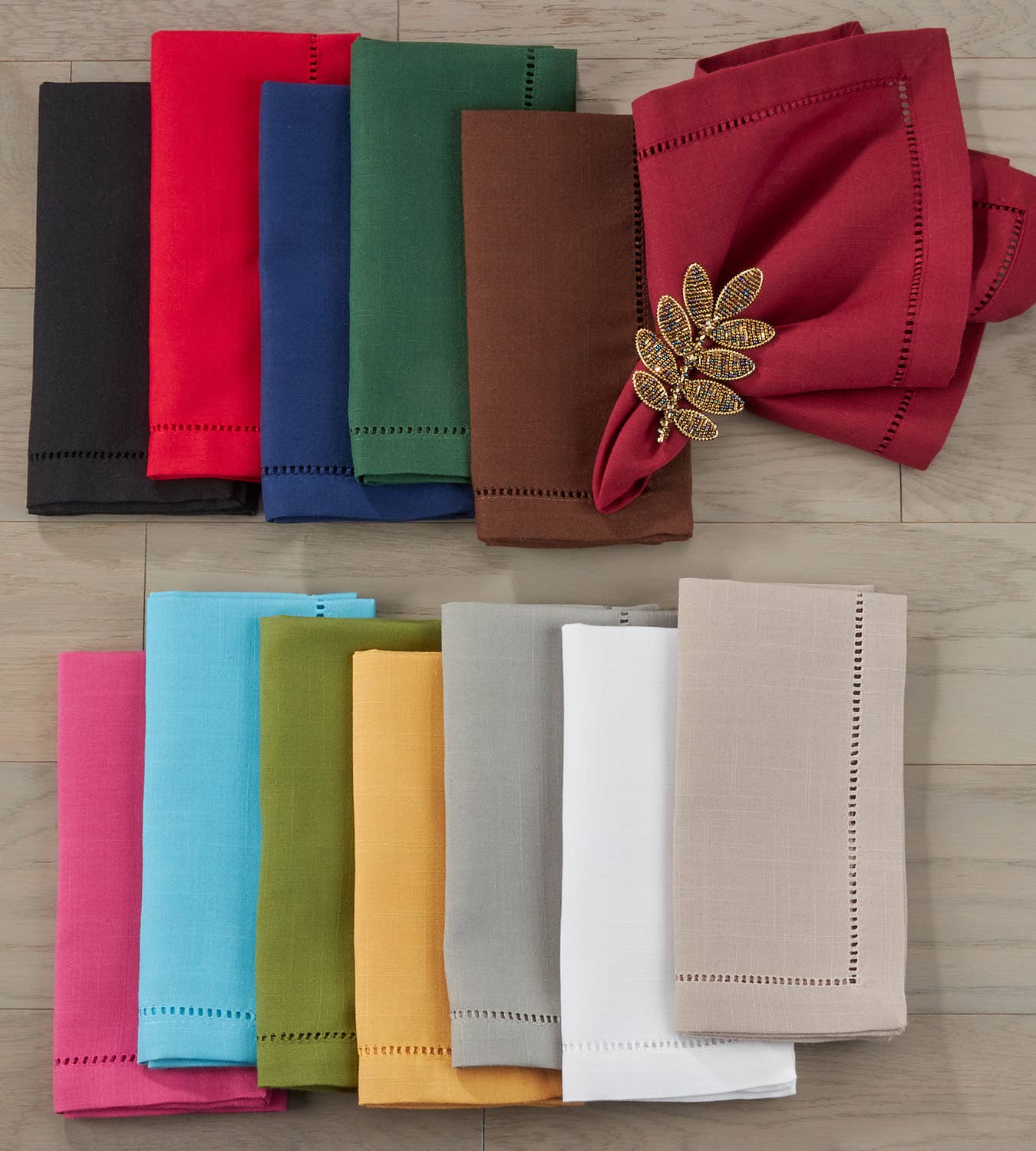 Fennco Styles - Wholesale Dinner & Cloth Napkin - Hemstitch Border 18-Inch Dinner Napkin14