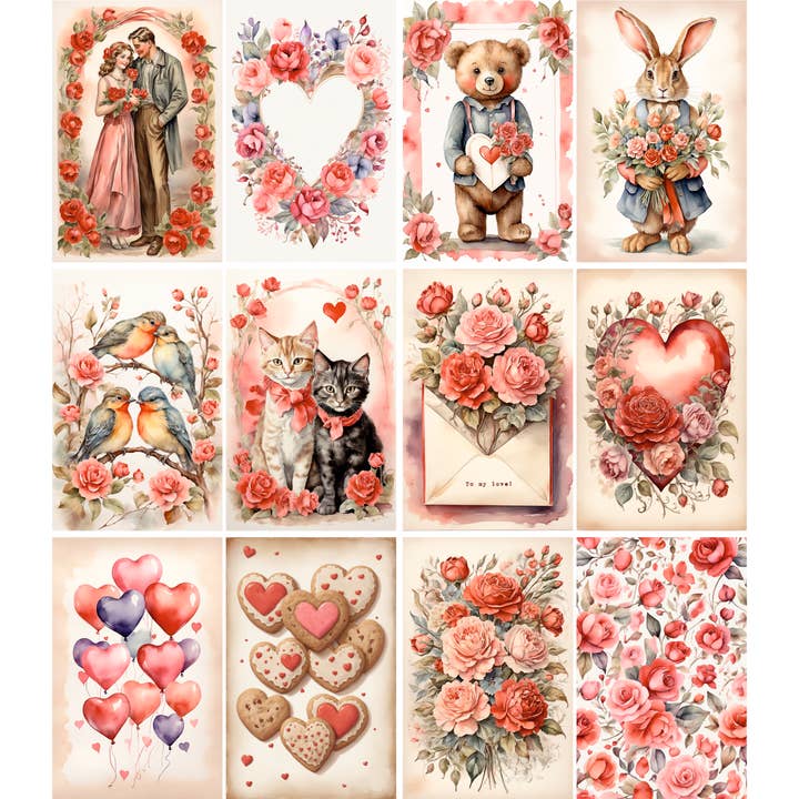 Cartões Vintage Papéis de Arroz, 8 x 10,5 polegadas (A4) por atacado de Craft Kreatively