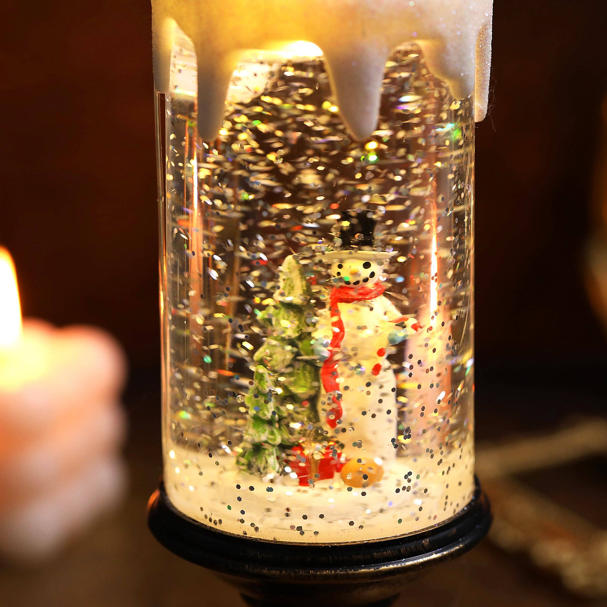SINT - Wholesale Christmas Decoration - SINT Christmas Musical Snow Globe Candlestick Lantern20