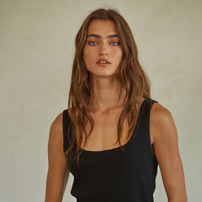 L6866 | Knit Ribbed Scoop Neck Sleeveless Top and other Purchase Wholesale spandex tank tops. Free Returns & Net 60 Terms on Faire trending on Faire.