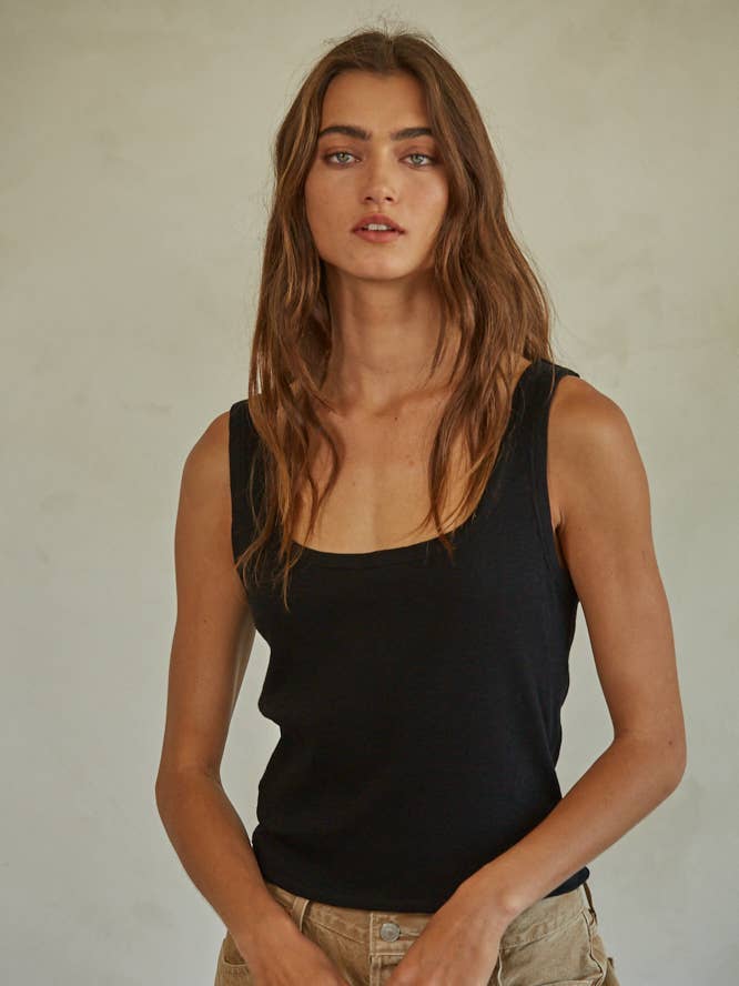 By Together - Wholesale Tank top – Women′s - L6866 | Knit Ribbed Scoop Neck Sleeveless Top3