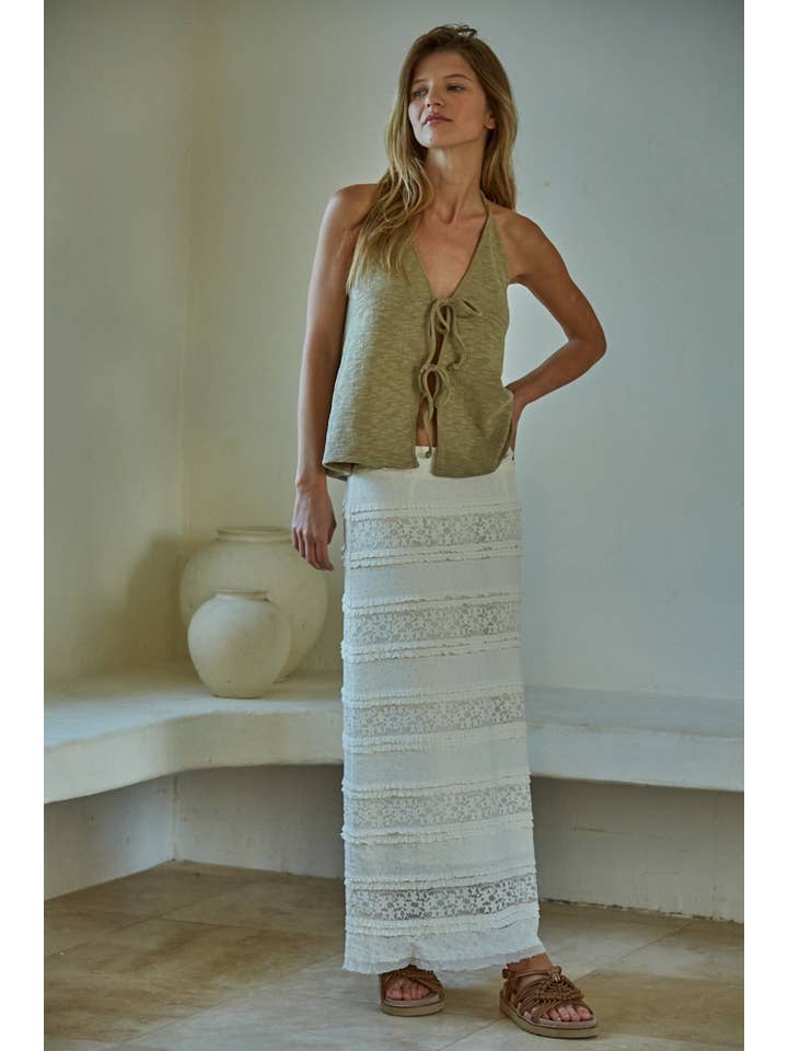 By Together – wholesale Kjol - Dam – L8171 | Vävda Nylon Spandex Spets Pennkjol Midi