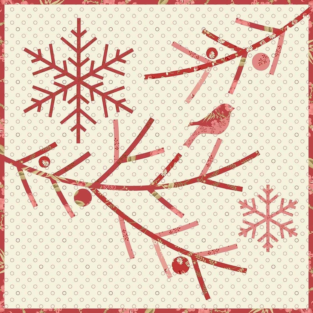 Laundry Basket Quilts – Kit de costura artesanal por atacado – Padrão de colcha de apliques Love Bird Trio1