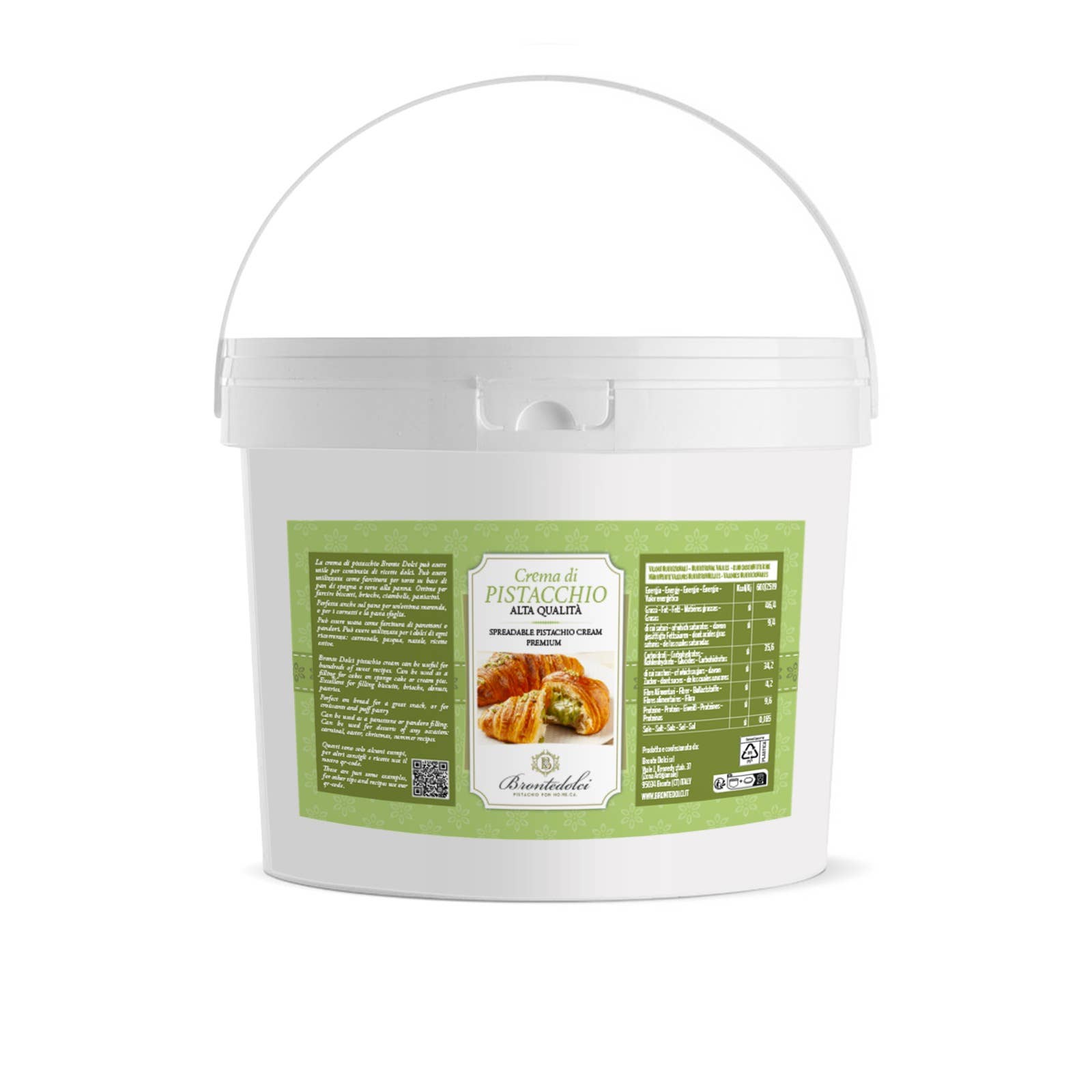 Bronte Dolci - Vendita all'ingrosso Burro di frutta secca - CREMA DI PISTACCHIO DA 5 KG