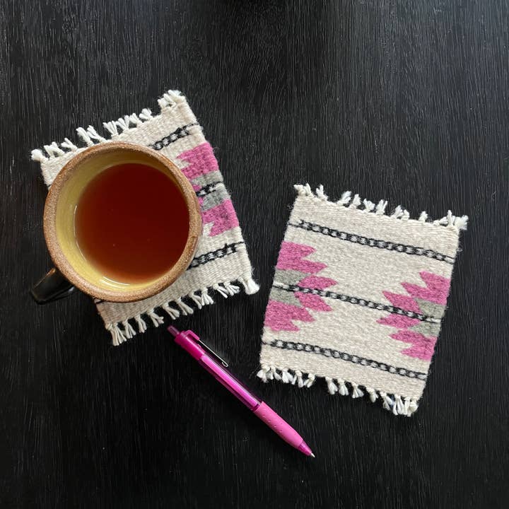 Handwoven Wool Mexican Coasters 45 for wholesale by Selva Studio