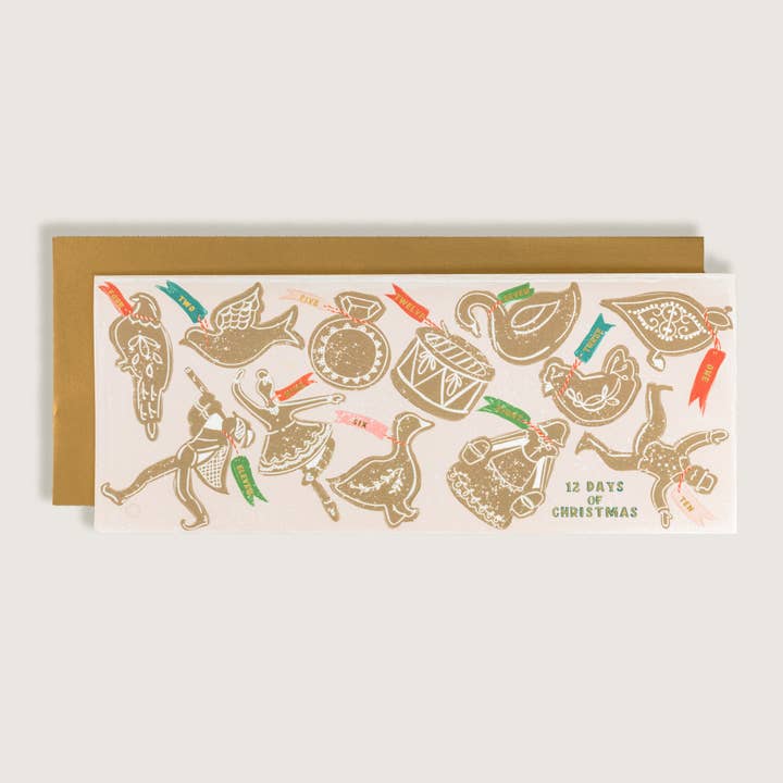 12 Days of Christmas Holiday Greeting Card for wholesale by The First Snow