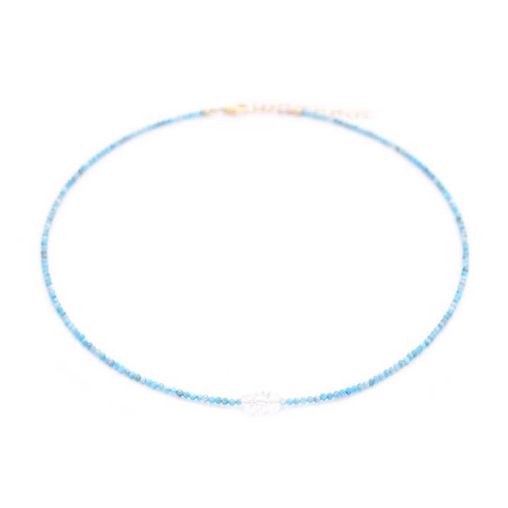 gold & gray - Wholesale Choker/Collar - Apatite & Herkimers Necklace1