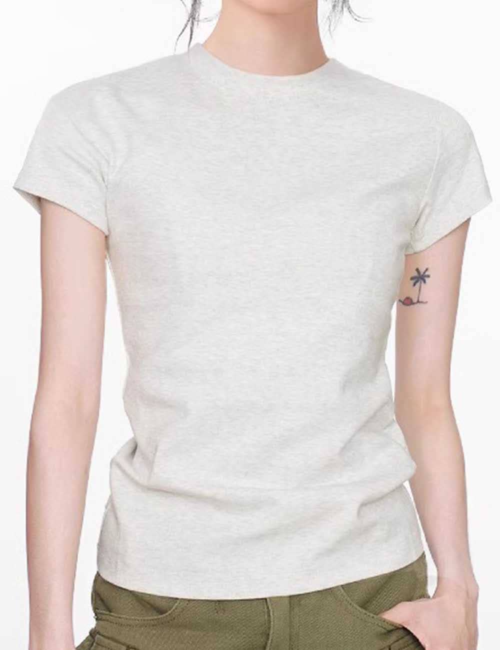 Sweetkama - Wholesale T-Shirt - Women's - Ladies Basic Solid Color Short Sleeves T-Shirt1