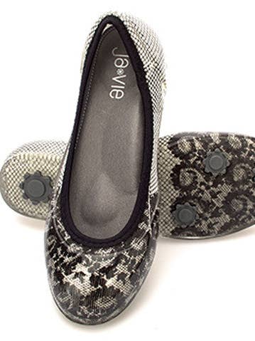 ja-vie black lace/white jelly flats shoes for wholesale by Ja-vie