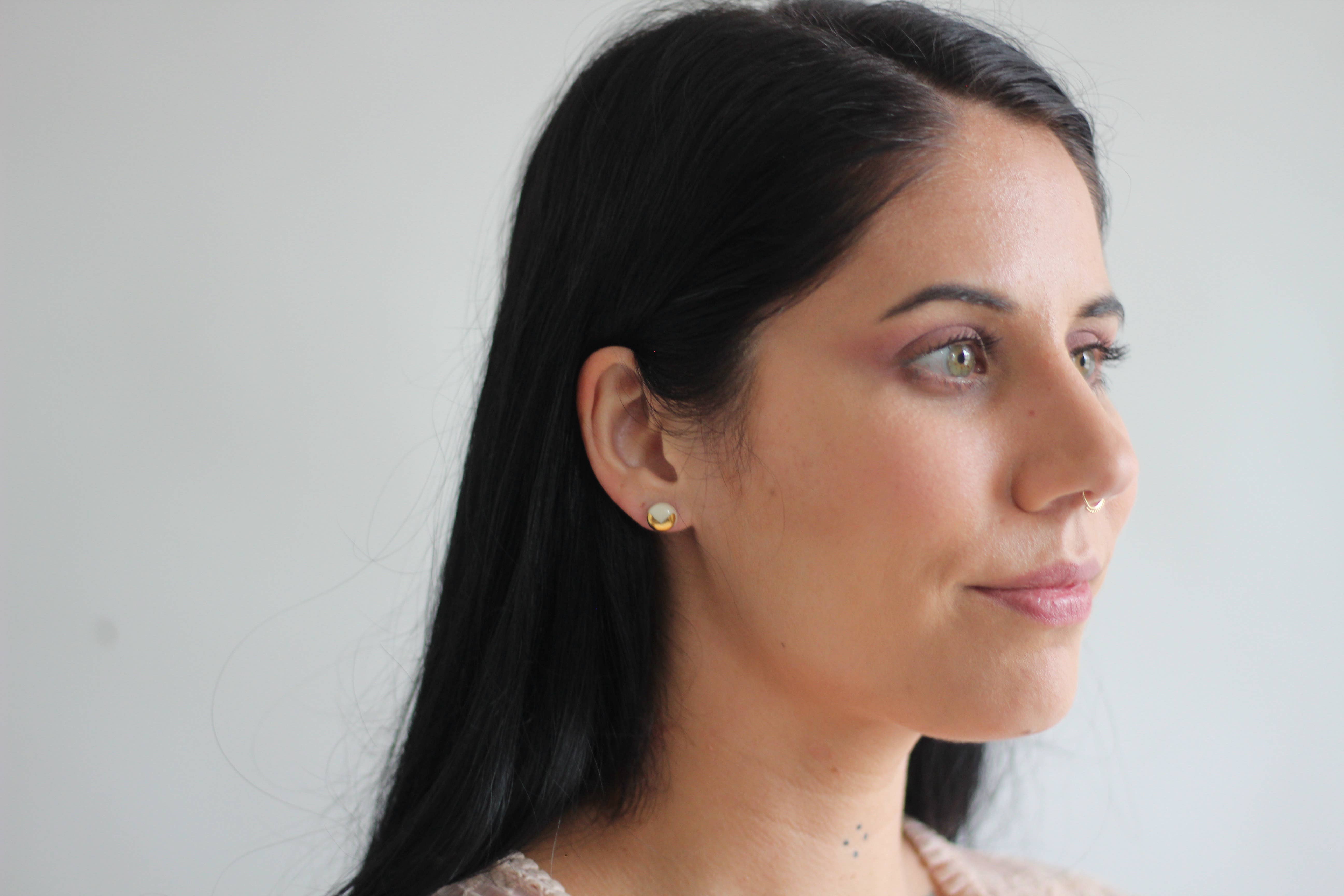 Sift Ceramics - Wholesale Stud/Post Earrings - Ceramic Stud Earrings with Gold Luster4