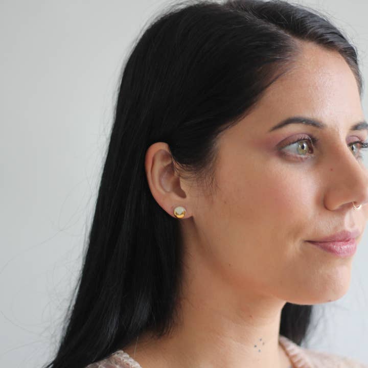 Sift Ceramics - Wholesale Stud/Post Earrings - Ceramic Stud Earrings with Gold Luster4