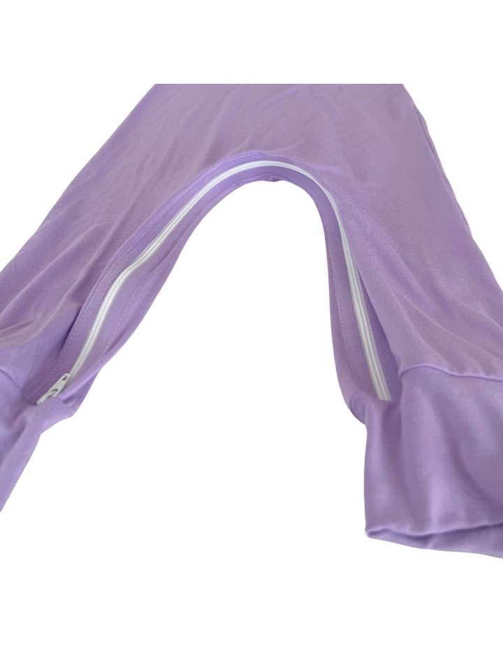 Zipease - Wholesale Jumpsuit - Kids - Lavender Bamboo Lyocell Romper with G-Tube Access4