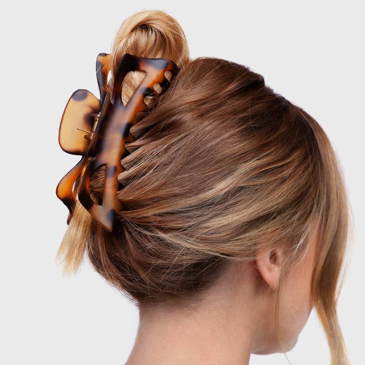 KITSCH - Wholesale Hair Clip - Women's - Recycled Plastic Jumbo Classic Claw Clips 2pc - Black & Tort