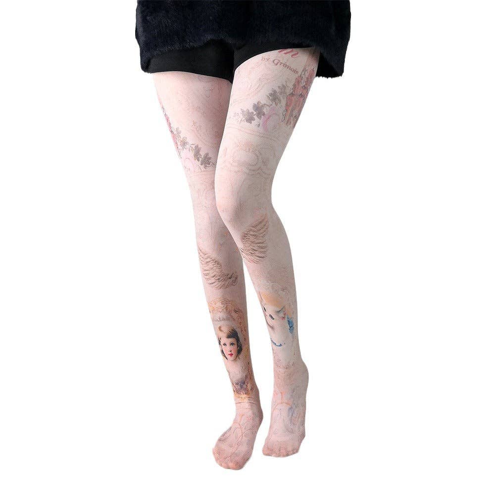 SALINA TRADING INC - Wholesale Tights - Women's - Printed Tights Abstract Butterfly Floral Nylon Casual Leggings46