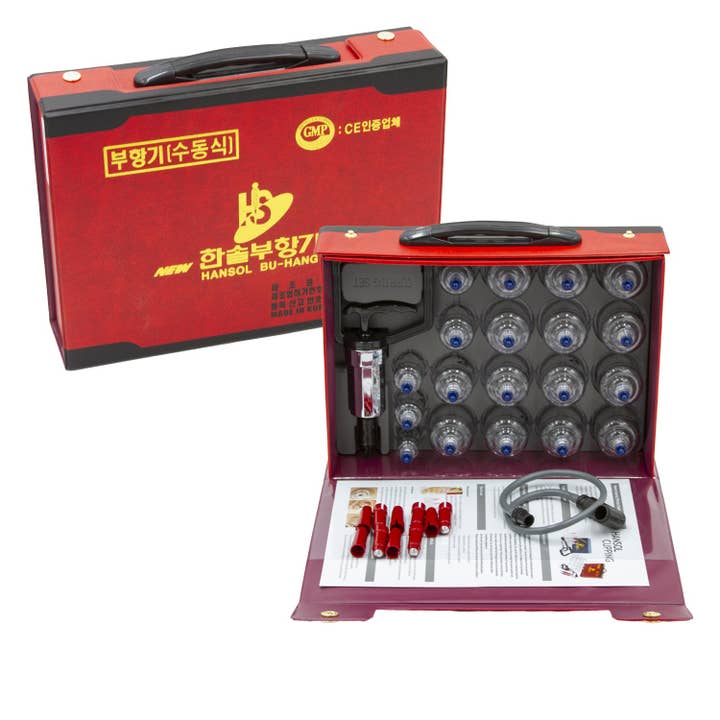 Hansol Bu-Hang Ki Cupping Therapy Set – 19-Cup Vacuum Suction Kit for wholesale by KEY Company