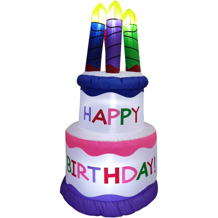 5ft Inflatable Birthday Cake with Candles & Lights for wholesale by Slow Burn Flame