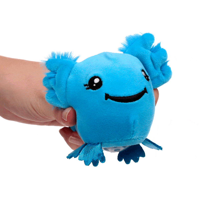 Puckator Ltd - Vente Balle/pâte antistress - Jouet à pression en peluche Queasy Squeezies Axolotl (Salamandre)1