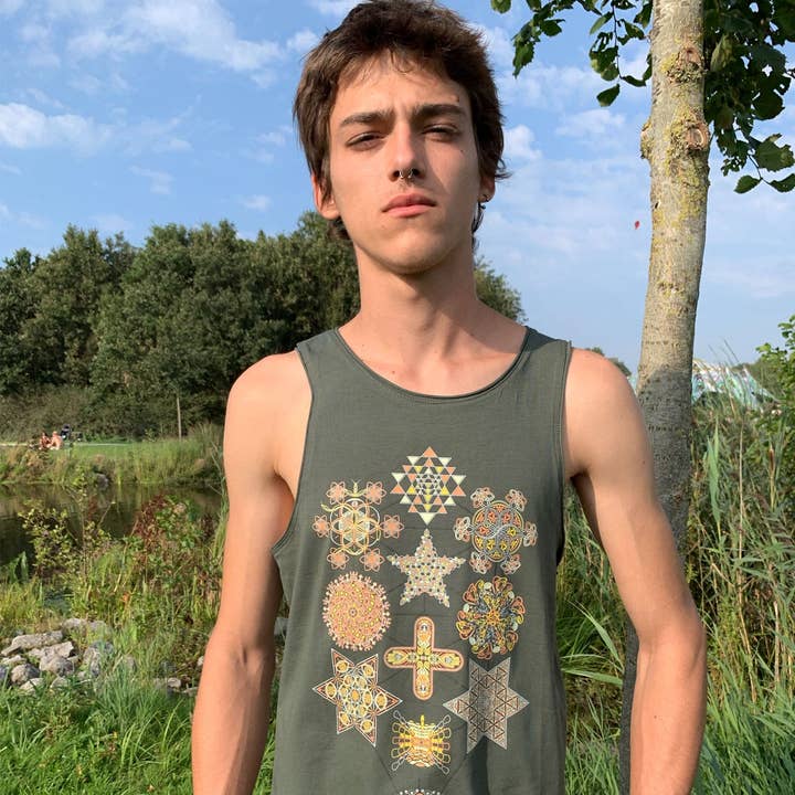 Débardeur homme Symbol Tree - Olive pour la vente par symbolika