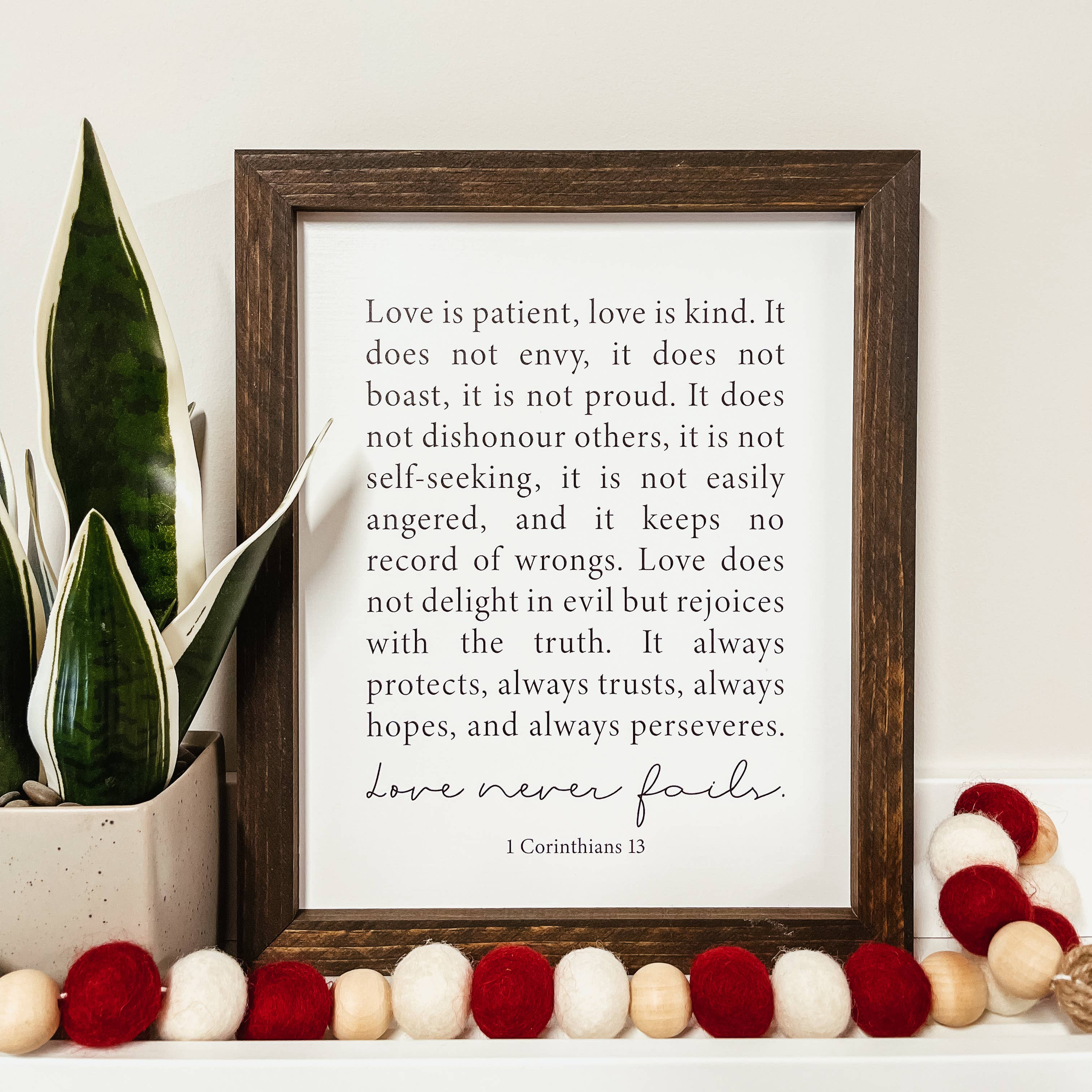 Knotty Design Co. - Wholesale Sign - Love Never Fails Framed Wood Sign2