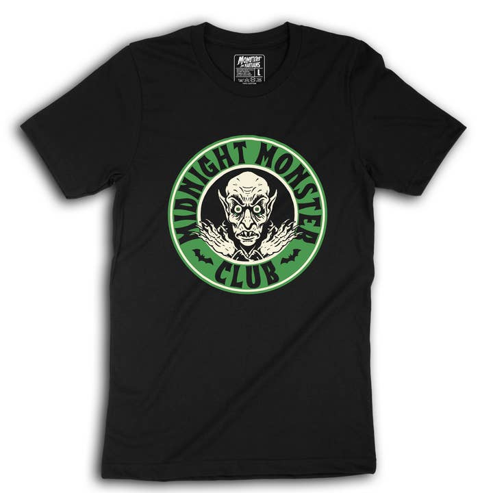 Nosferatu Shirt Midnight Monster Club Green for wholesale by Monsters and Martians LLC