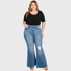 Plus size fit and 2025 flare jeans