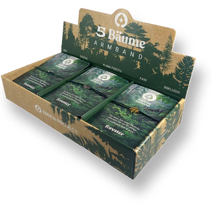 24er Box 5-Bäume-Armband für den Großhandel von Erden-Project