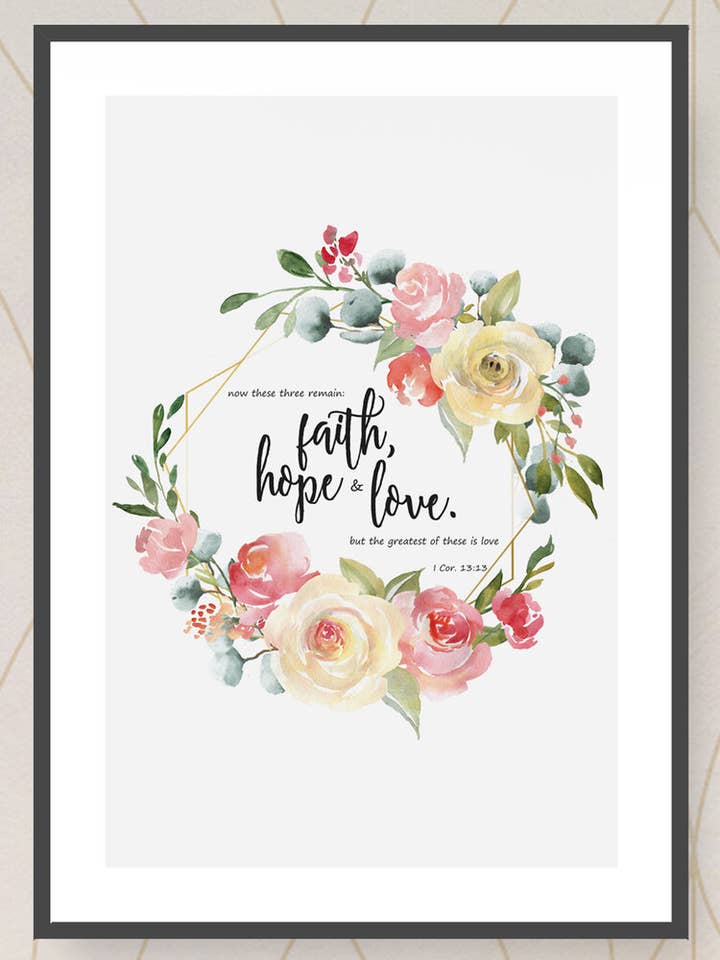 1 Korintierna 13:13 för wholesale av Heather Victoria Design