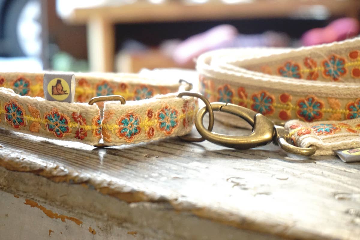 hundsfutter - Wholesale Pet Collar Charm - Dog - Fine natural cotton collar for summer with leash7