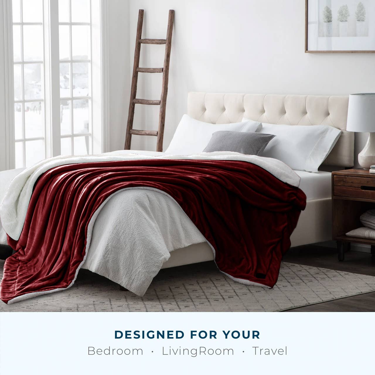 Cottonpassion_US – Engroshandel Sengetæppe – Vendbar Sherpa Fleece tæppe Warm Throw Twin Full/Queen9