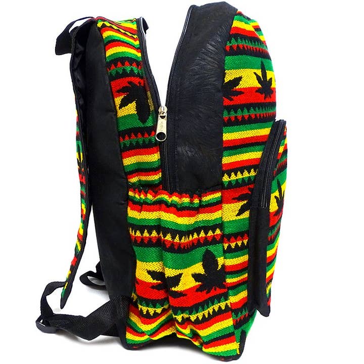Pichincha - Wholesale Backpack - Women's - Large Rasta Tribal Striped Ecuadorian Backpack