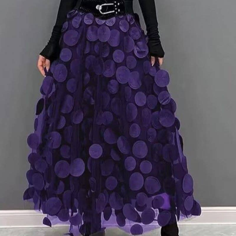 PEACH ACCESSORIES - Wholesale Skirt - Women's - SK118 Large circle embellished skirts11