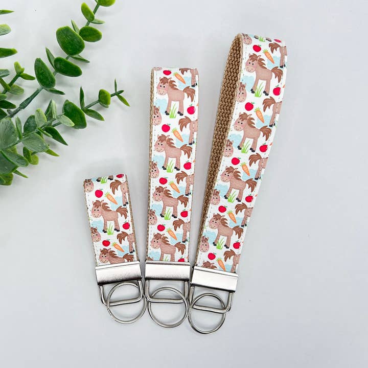 Horse and Treats Vegan Leather Equestrian Keychain for wholesale by My Fancy Pony