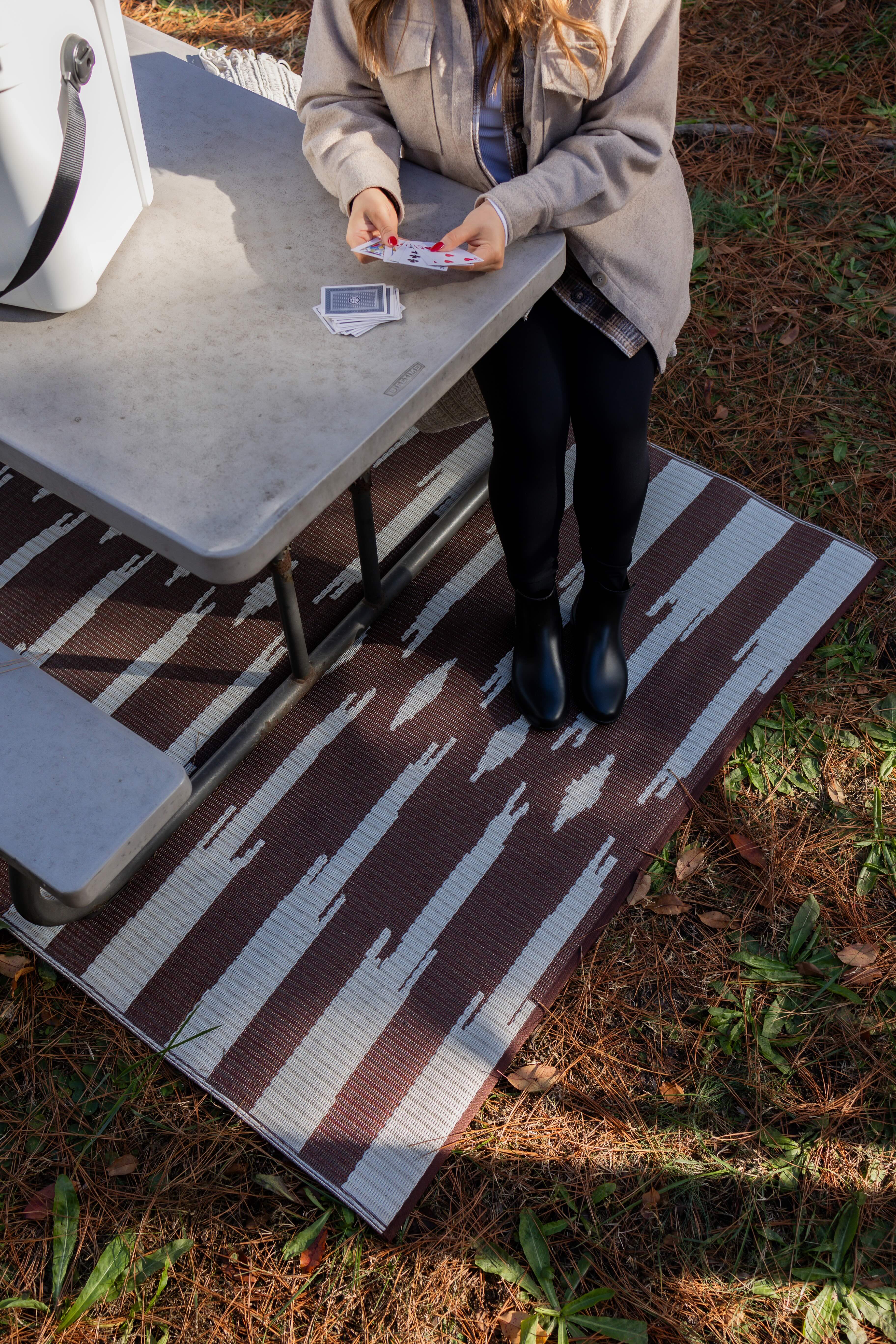 Mad Mats - Vente Tapis - Marron Aztèque & Blanc Cassé1